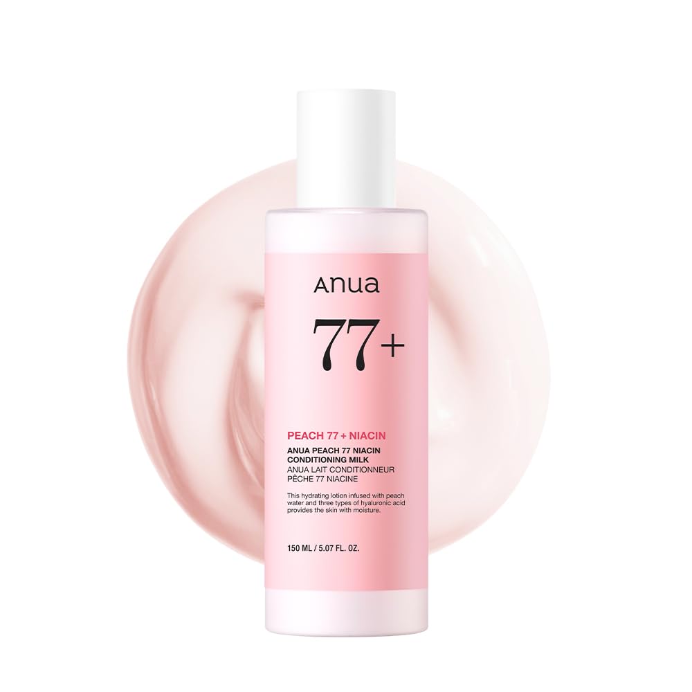 ANUA Peach Niacin Conditioning Lotion Face Moisturizer with Vitamin B12 Ceramide Panthenol Hyaluronic Acid Lightweight Korean Skin Care for Glass Skin (150ml 5.07 fl.oz.)